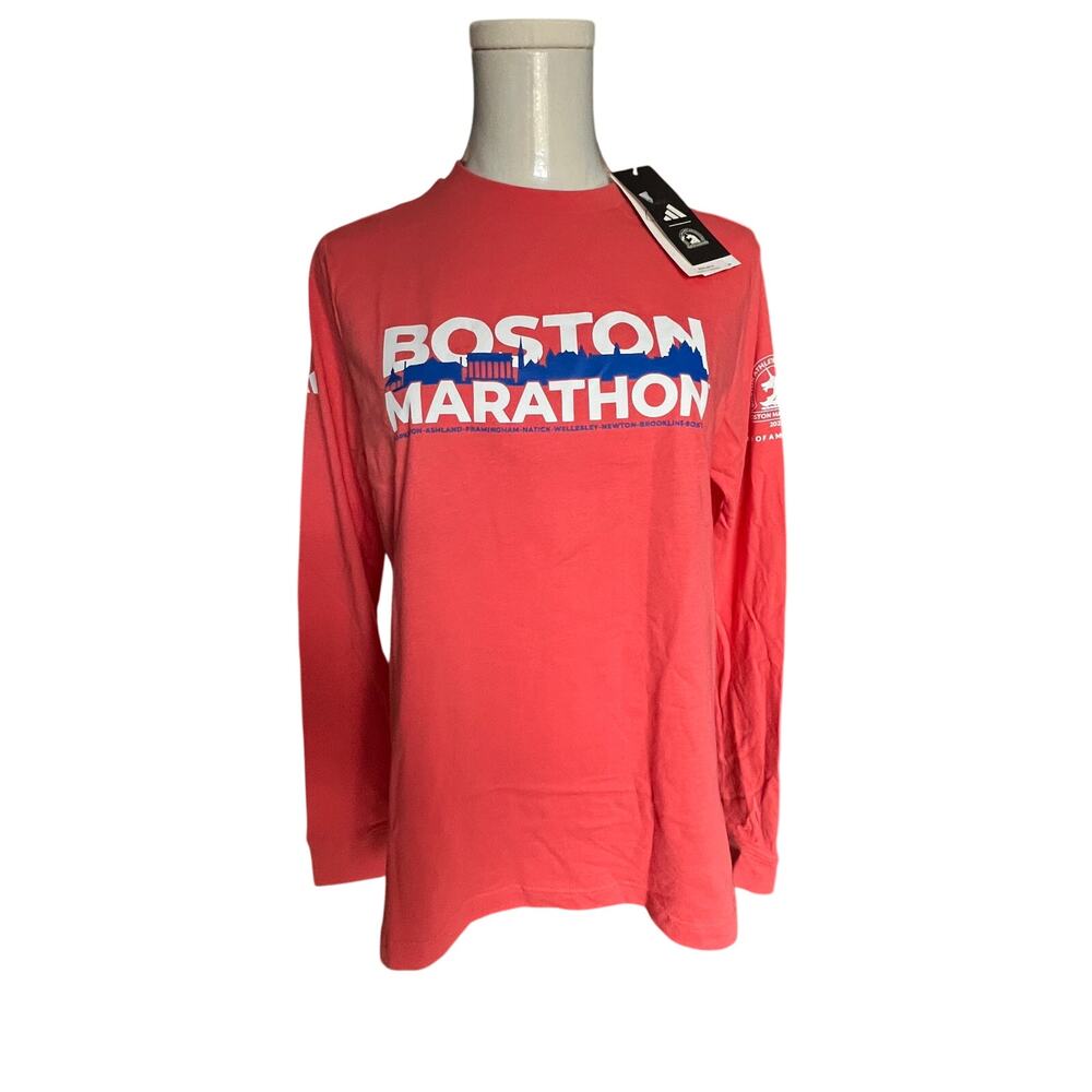 Boston Marathon Adidis long-sleeve tee shirt. NWT Size XS (B30130)